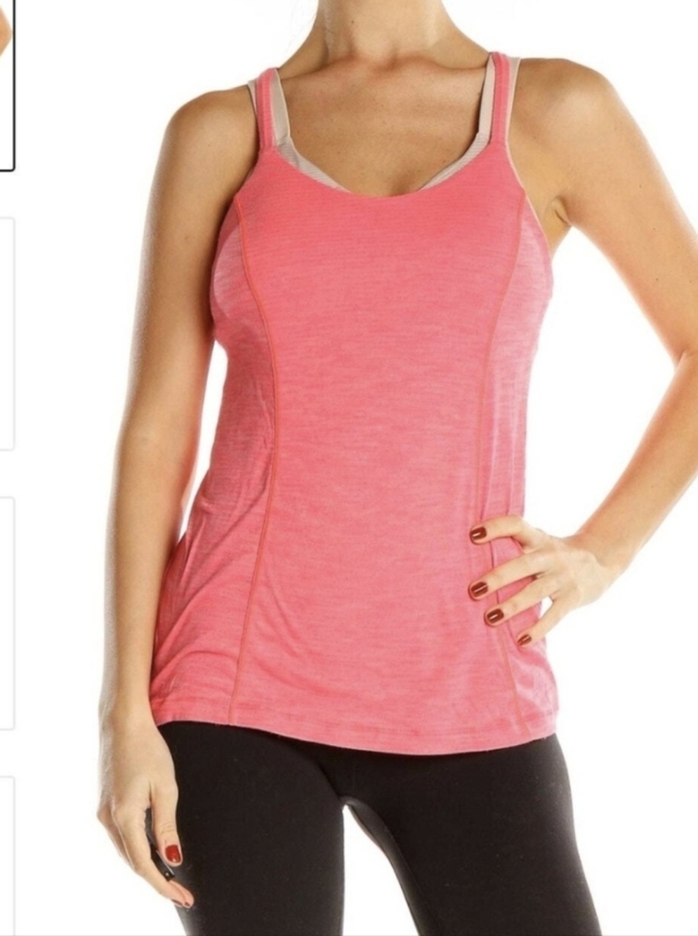 lululemon athletica Pink and Tan Strappy Tank Top..SIZE:4